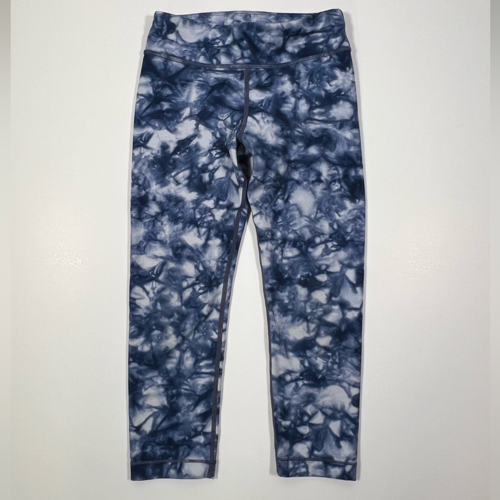 Athleta girl blue tie dye capri leggings